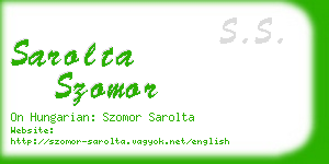 sarolta szomor business card